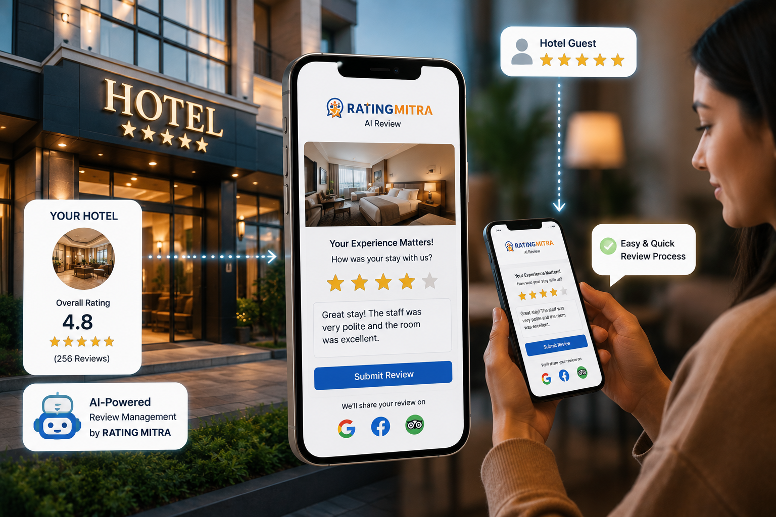 GoaNest hospitality platform product screens by WebHurricane